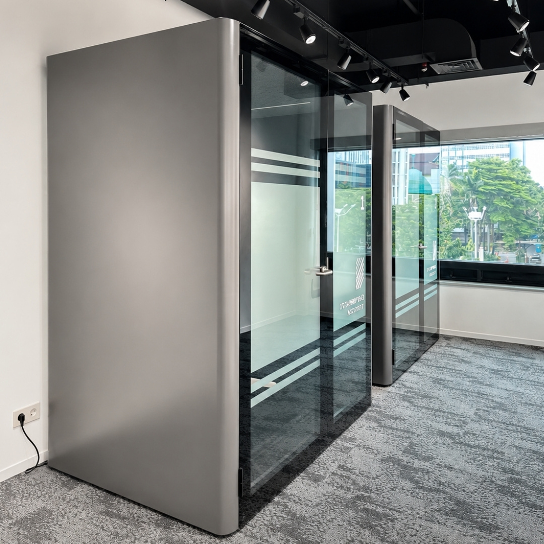 Frosted glass office pod